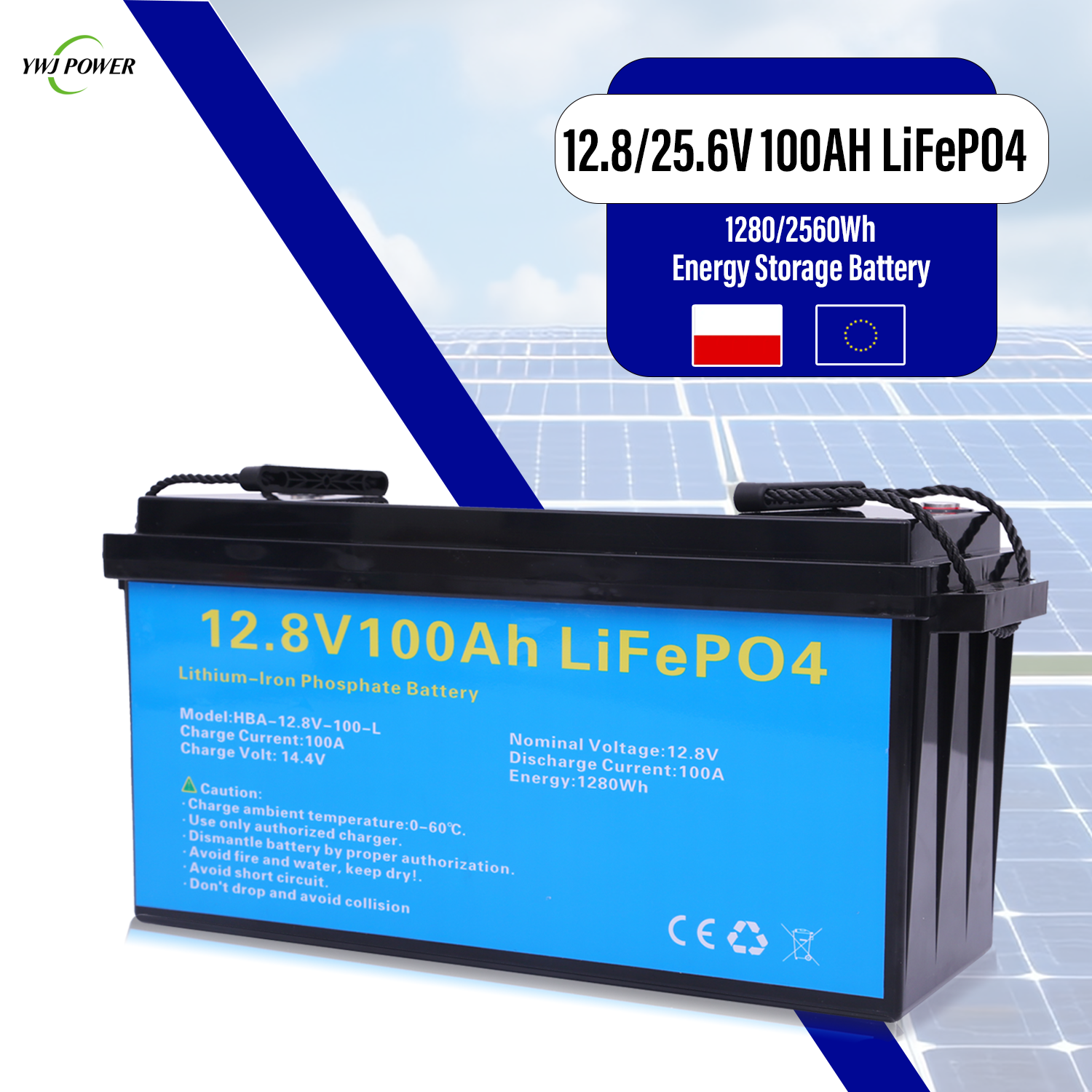 EU Stock Deep Cycle 12V 24V 50Ah 100Ah 200Ah LiFePO4 Lithium Ion Solar Energy Battery Storage Systems With BMS