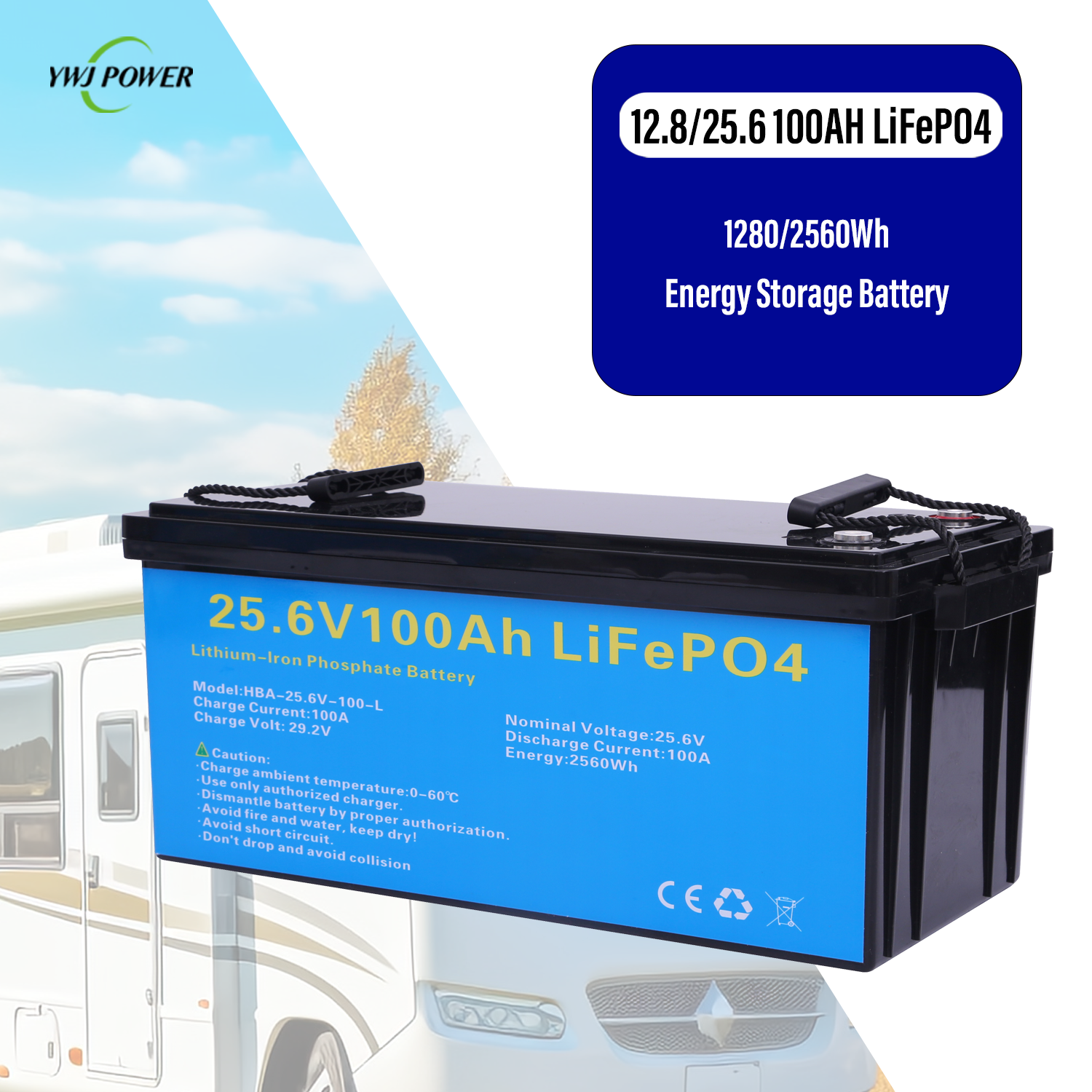 EU Stock 24V 100Ah LiFePO4 Lithium Ion  Battery Pack Deep Cycle for Solar Energy Storage Systems