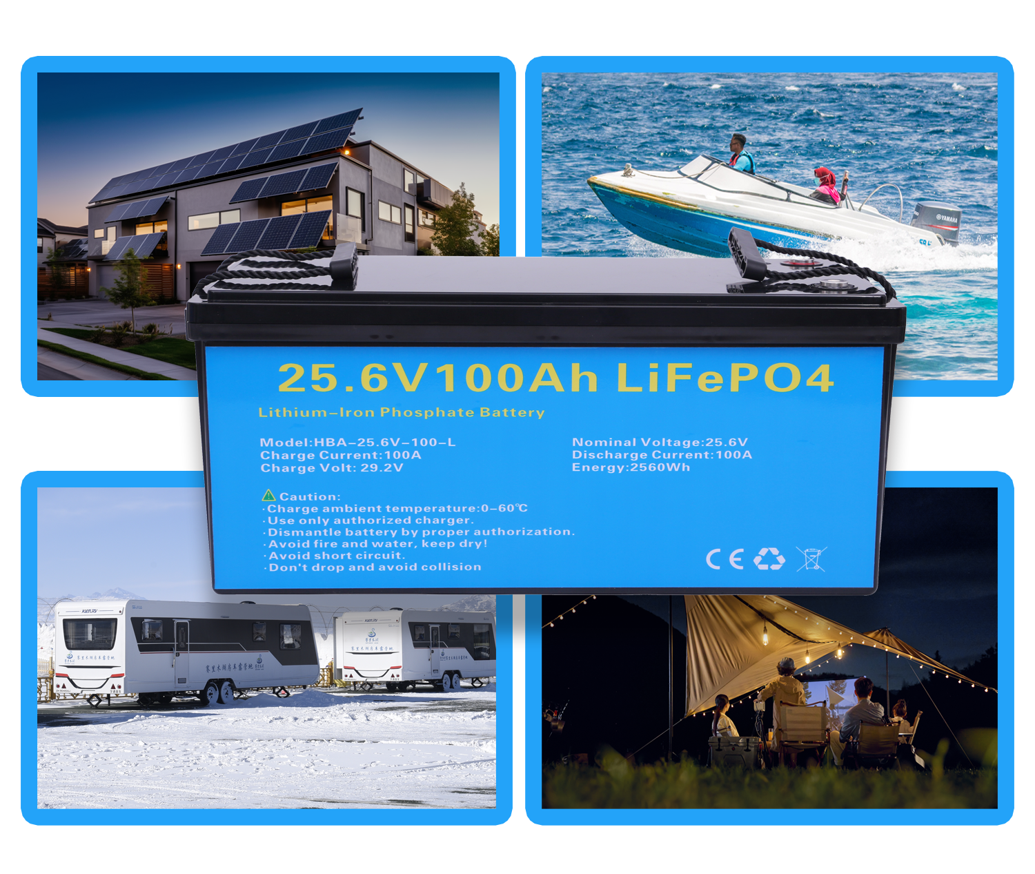EU Stock 24V 100Ah LiFePO4 Lithium Ion  Battery Pack Deep Cycle for Solar Energy Storage Systems